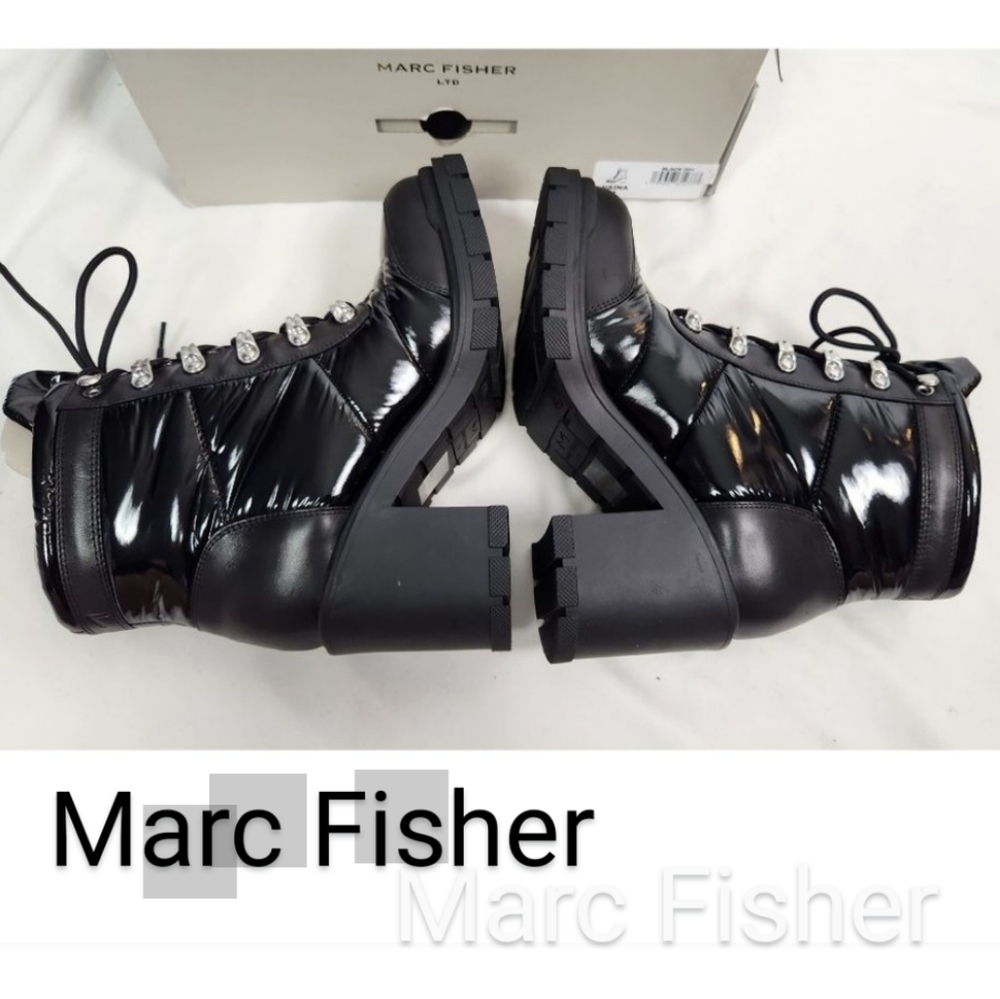 Marc Fisher 🖤Black Vaina Block/Chunky Heel Combat Bootie 🖤 Size 7.5